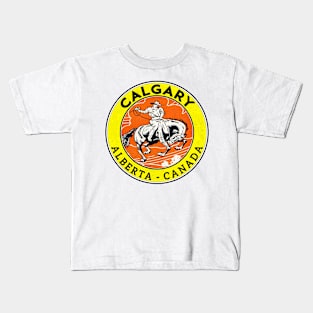 Calgary Alberta Canada Cowboy Horse Stampede Rodeo Kids T-Shirt